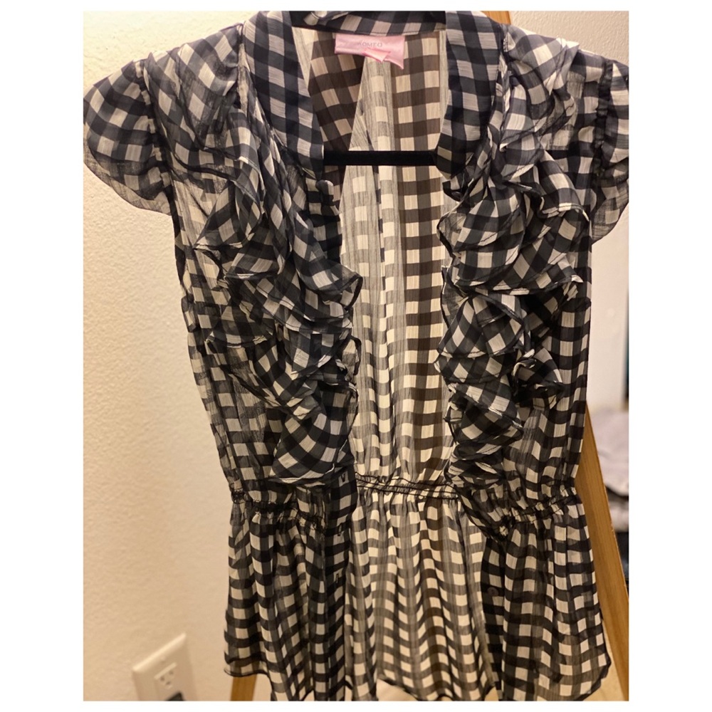 Button Down Sleeveless Patterned Shirt - image 3